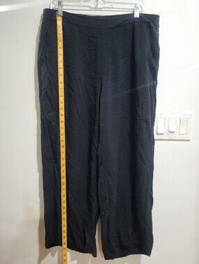 Old Navy Playa Wide Leg Pants XL Black Pull-On Comfort Waistband